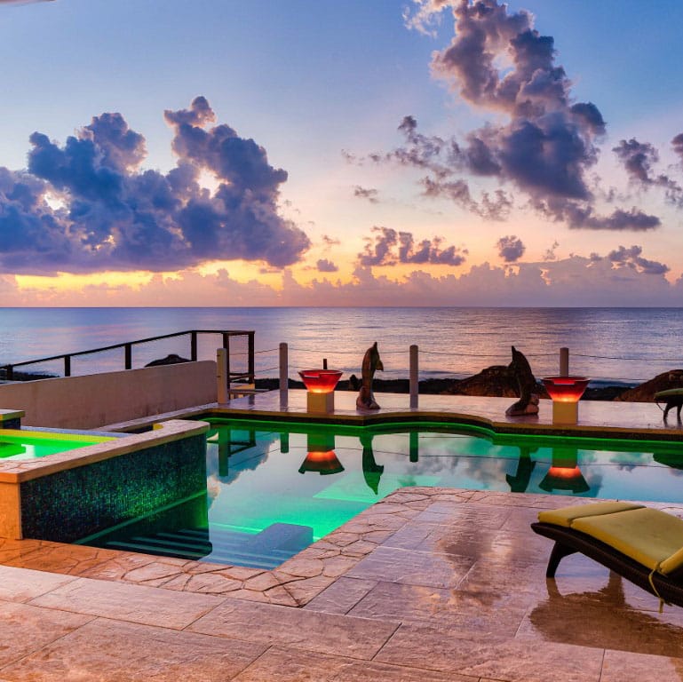 View of Caribbean Sea from Beachfront House